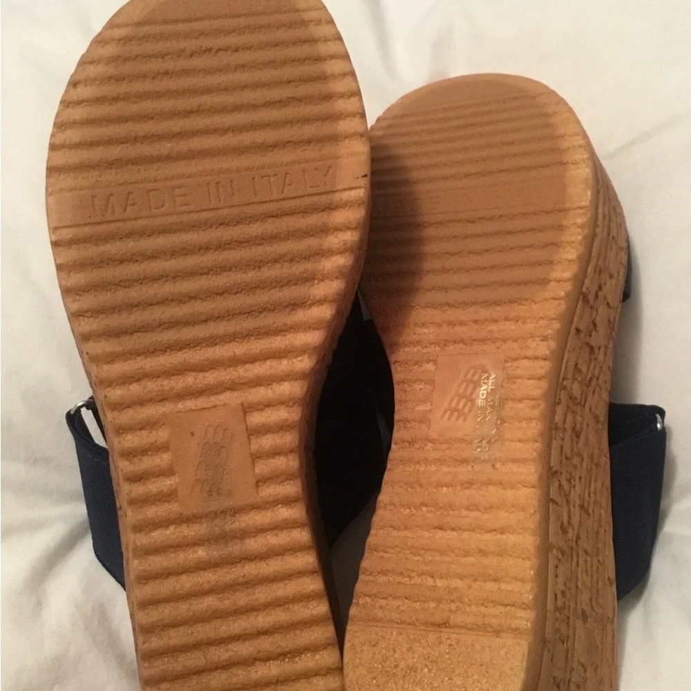 Italian Shoemakers Navy Slide Sandals - Picture 2 of 3